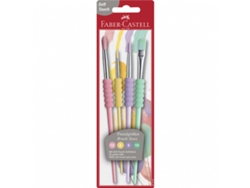 Cepillos Soft Touch Bl. Con 4 Pinceles Colores Pastel FABER CASTELL