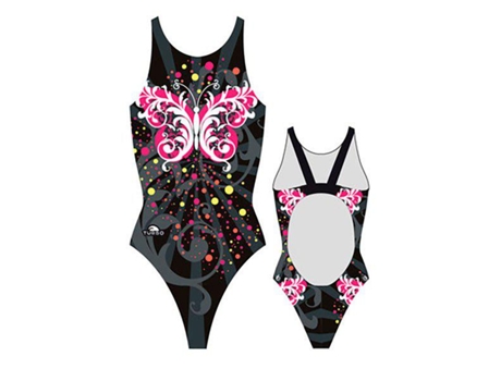 Traje de baño para Mujer TURBO Butterfly Stars Pro Resist Negro para Natacion (L)