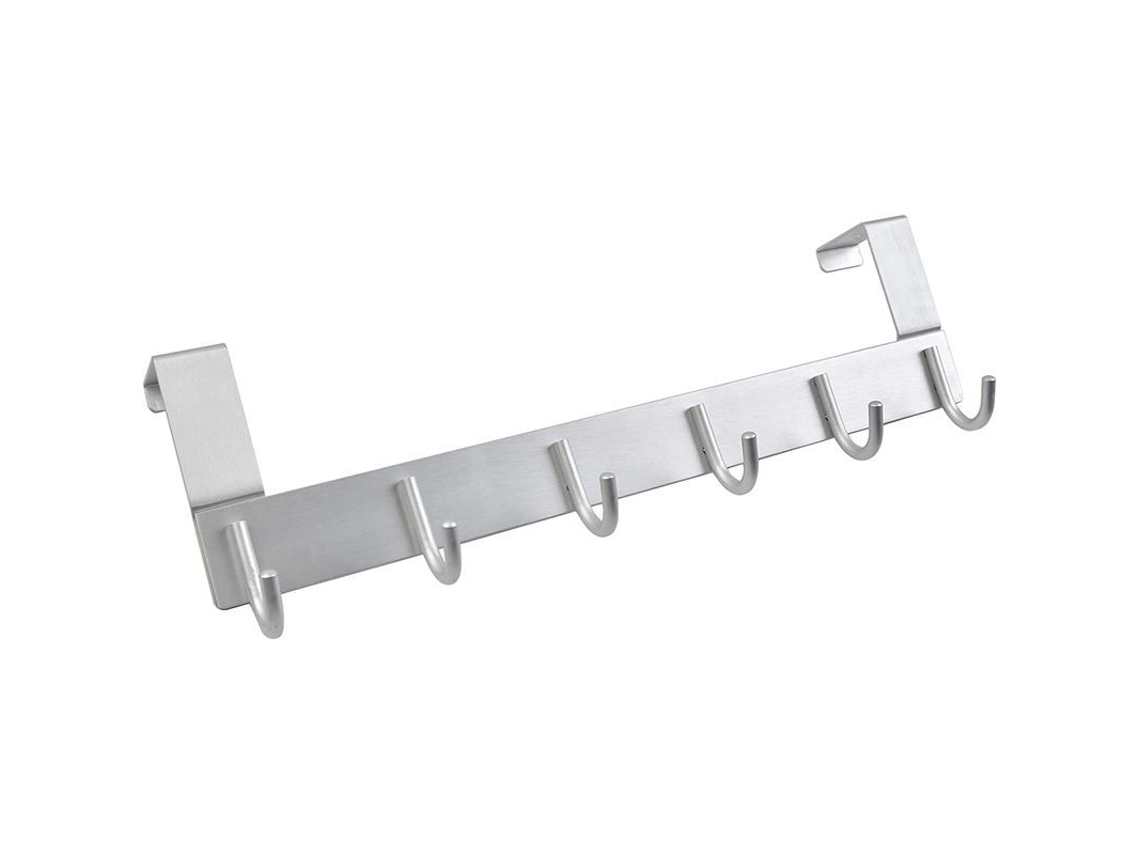 Ganchos Para Puerta Con 6 Ganchos De Aluminio Para Cocina, Baño Y Dormitorio, 40 Cm