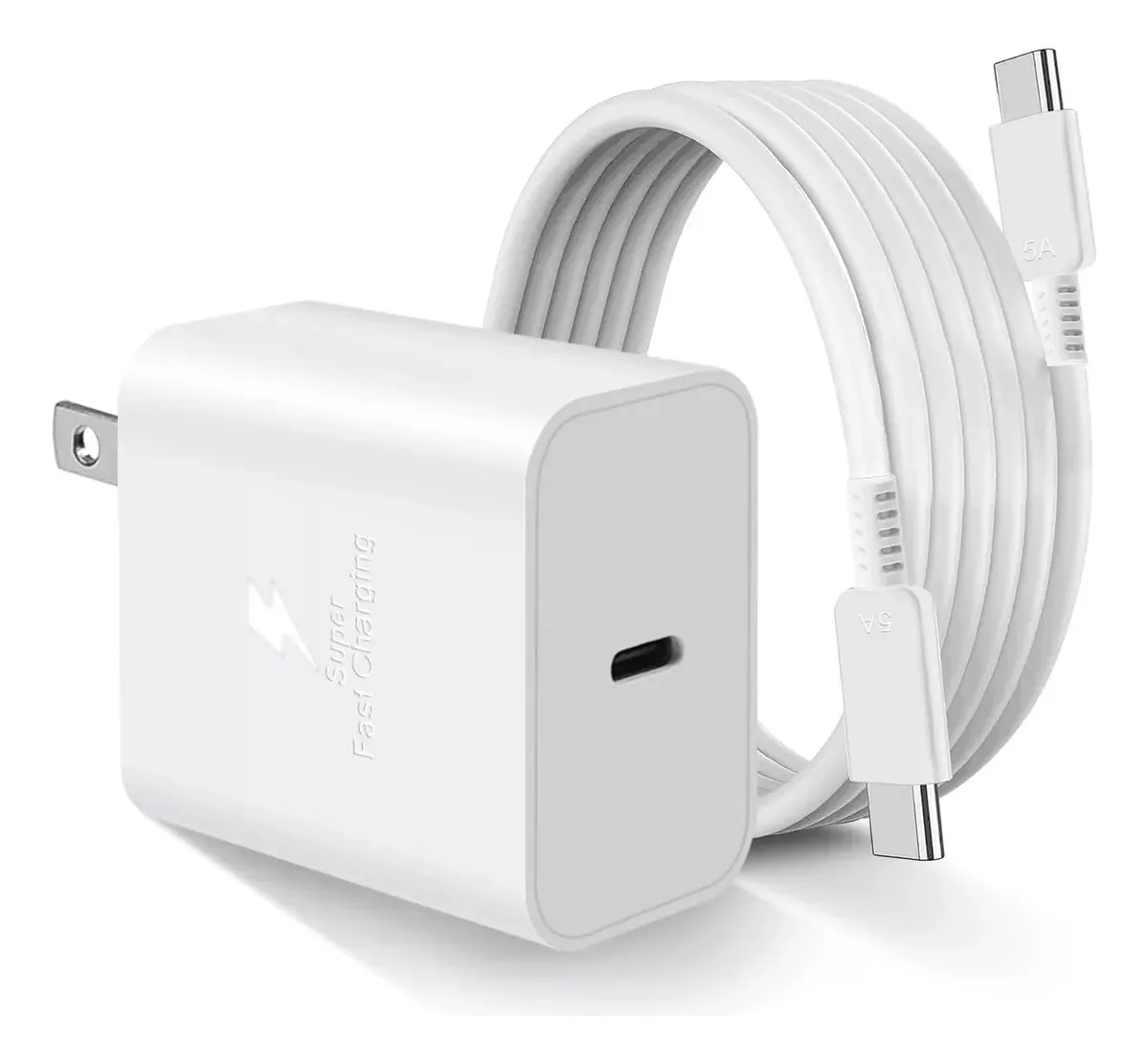 Cargador USB C de 45 W para Samsung S21/S22/S23/S24/S25 blanco slowmoose