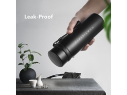Taza XGF Taza térmica de gran capacidad de 650 ml con filtro de acero inoxidable Deportes aislados de vacío vacío Botella de vaso portátil | Frascos de vacío y amplificador;Thermoses (Negro)