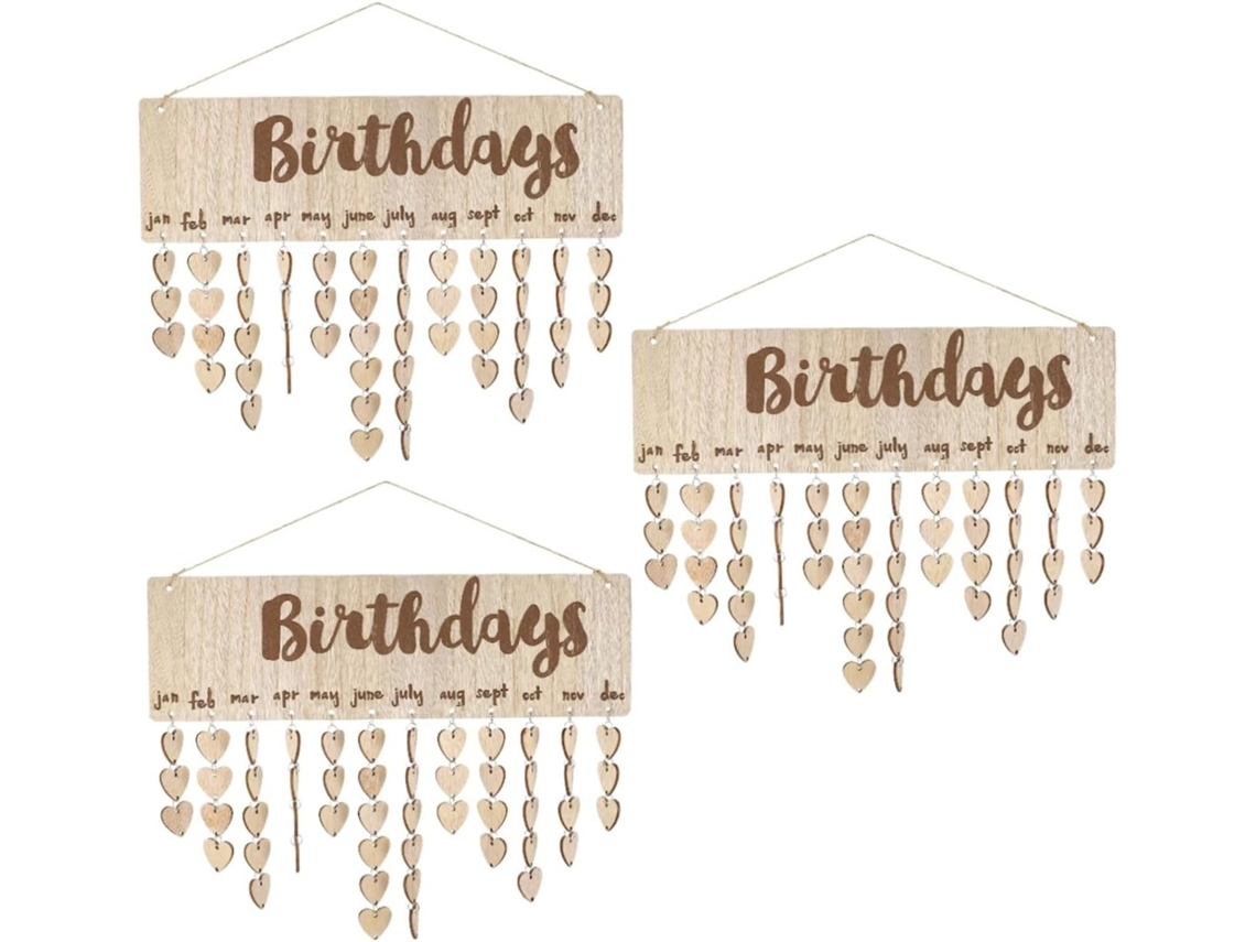 Calendario de cuenta regresiva de madera en 3 piezas para decoración de pared, ideal para eventos especiales...