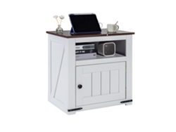 VEVOR Mesa de 610 x 457 x 608 mm con Puertos USB y Tomas de Corriente, Blanco