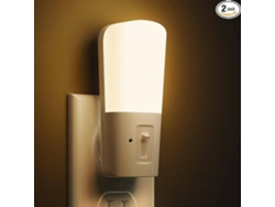 Luz nocturna LED regulable (paquete de 2), luces nocturnas LED con enchufe de pared, blanco suave, brillo ajustable de 3000 K (blanco)