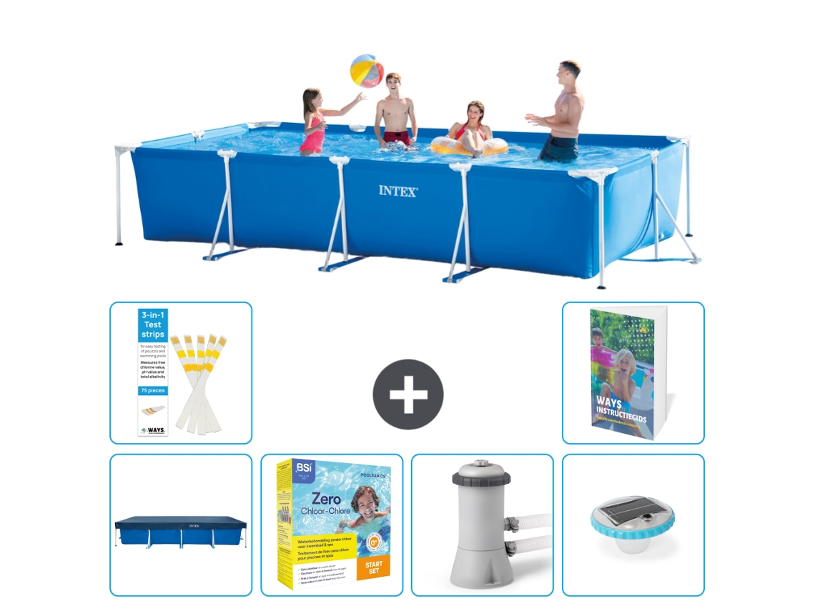 Intex Piscina Com Estrutura Retangular - 450x220x84 Cm - 7-peças S4
