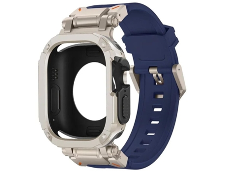 Pack Funda 360 Correa Aventurera Apple Watch Series 6 44Mm Azul y Titanio VEANXIN