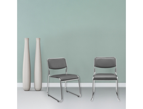 Silla de Oficina PRO.TEC Metal (Gris - 51 x 77 x 55 cm)