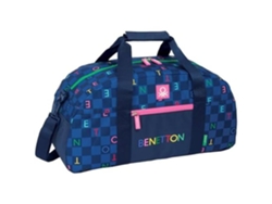 Bolsa De Deporte Benetton Damero (azul Marino - 50 X 26 X 20 Cm)