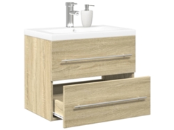 Set De Muebles De Baño 2 Pzas Madera Contrachapada Roble Sonoma