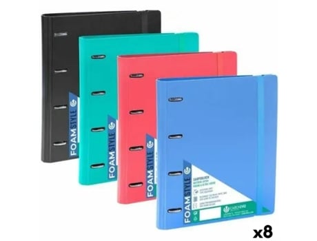 Carpeta de anillas Carchivo Goma Multicolor A4 (8 Unidades)