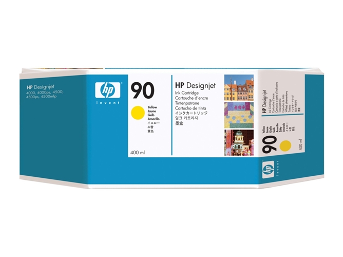 Cartucho de Tinta Original HP 90 de 400 ml C5065A Amarillo para HP DESIGNJET 4000 , 4500, 4520