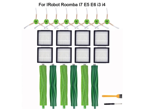 24 piezas para Irobot Roomba I7 E5 E6 I3 I4 Robot aspirador filtro Hepa rollo cepillo Cepillo Lateral piezas de repuesto Accesorios