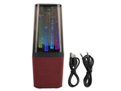 Altavoz Bluetooth con puerto USB AUX, altavoz inalámbrico RGB portátil para escritorio al aire libre, rojo Chennnls