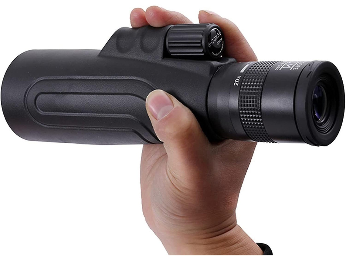 Telescopio monocular 8x20 HD IP68, visión nocturna de bajo brillo, adaptador para smartphone, color negro, Yizhood