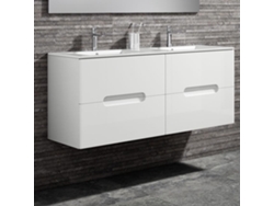 Mueble de baño con Lavabo VICTORIA 120x45 cm acabado Blanco mate 2 cajones suspendido