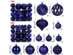 Bolas de Navidad nuevas, 48 piezas, 4/6/8 cm, en caja, adornos para árbol de Navidad, decoraciones navideñas Yunzii (azul rey)