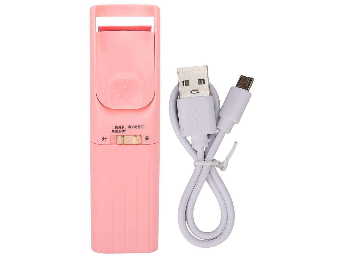 Rizador de pestañas eléctrico recargable con almohadilla de silicona térmica, rosa. Nostalgia88