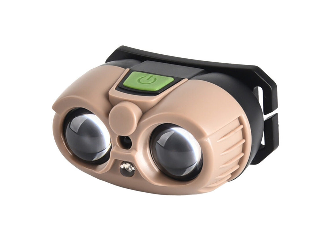 Bikight Linterna Frontal Mini Led Sensor Movimiento Inteligente Beige Correa Usb Ipx Camping Portátil