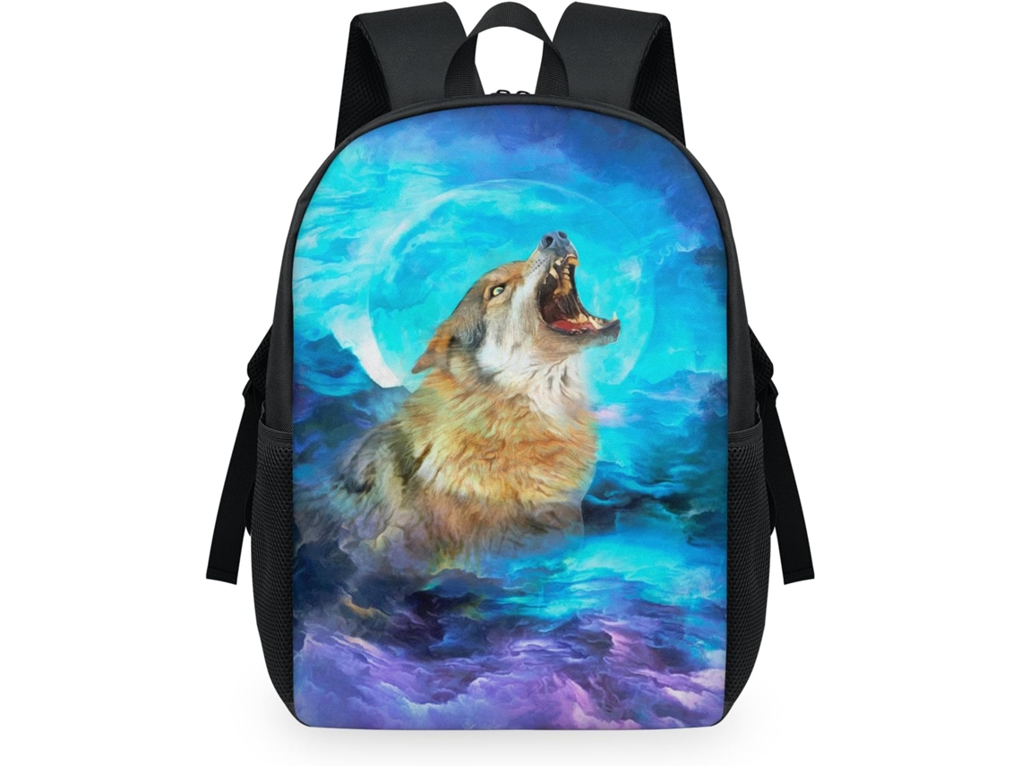 Mochila Tropicallife Galaxy Space Wolf Para Niños Niñas Hombres Mujeres Multiusos Mochila Escolar Informal
