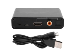 Adaptador Convertidor Digital A Analógico Dac Coaxial Óptico Hdmi Con Retorno De Audio Hdmi, Amplificador Negro