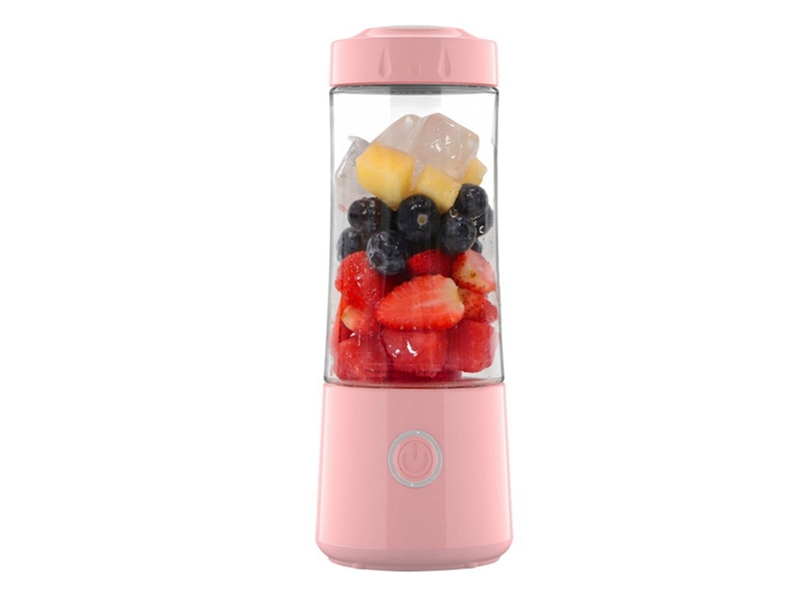 (Rosa) Mini exprimidor eléctrico multifuncional portátil para frutas, exprimidor de cocina