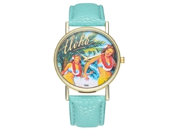 Reloj De Pulsera De Cuarzo Retro Para Mujer Con Esfera Redonda, Color Menta.