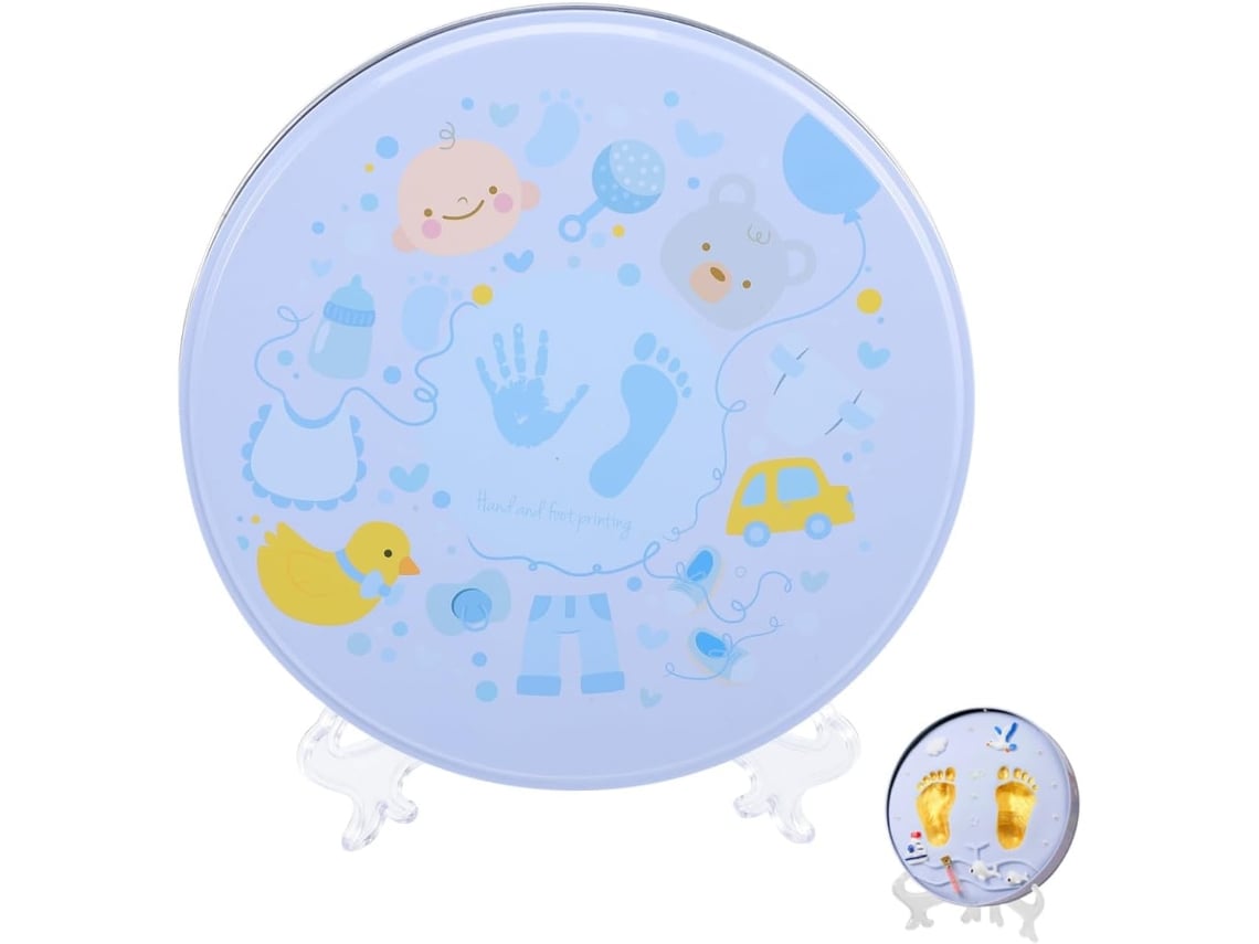 Kit De Modelado De Huellas De Pies Para Bebé Y Recién Nacidos, Color Azul Claro