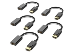 Adaptador Displayport a HDMI Pack de 5 Dp Display Port Convertidor HDMI Macho a Hembra con Audio Negro DIGITALLAB