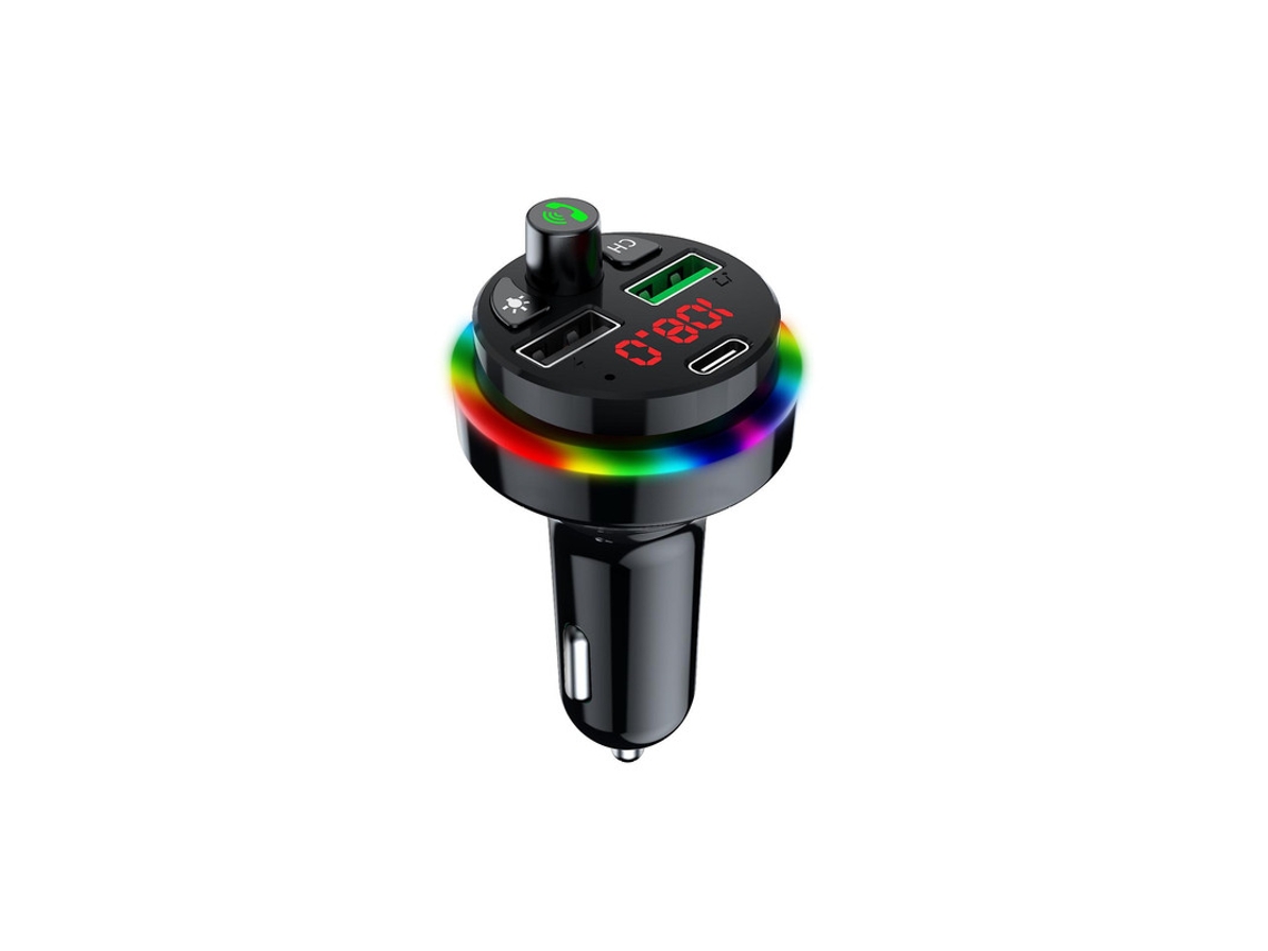 Transmisor FM Bluetooth Yizhood Pdf16 Qc3.0 con doble USB y color negro