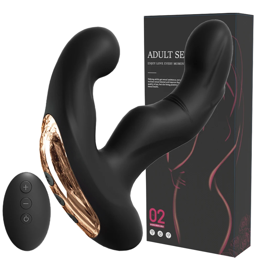 Vibrador Para Masaje De Próstata Masculino Con Calefacción (dorado) Y Tapón Anal Con Control Remoto, Estimulador Del Punto G
