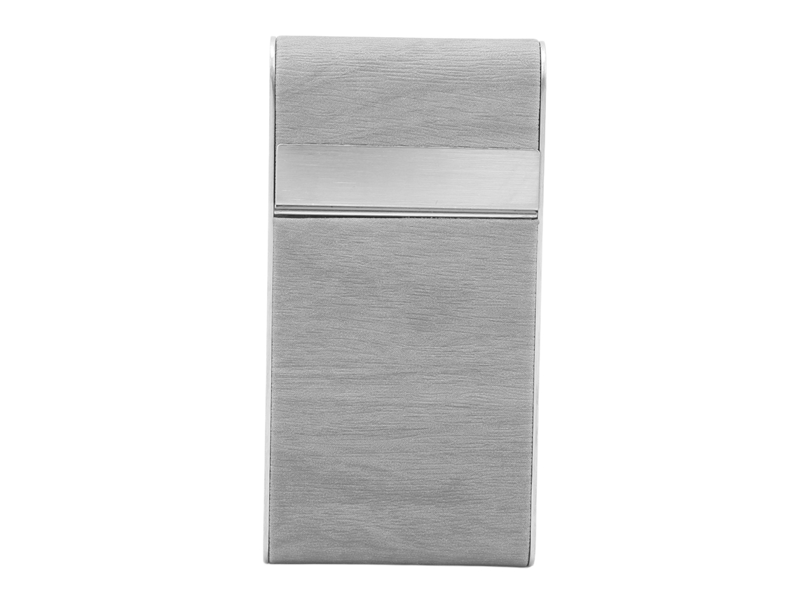 Estuche Para Cigarrillos De Acero Inoxidable Con Textura De Madera Para 20 Cigarrillos, Regalo De Viaje, Color Gris.