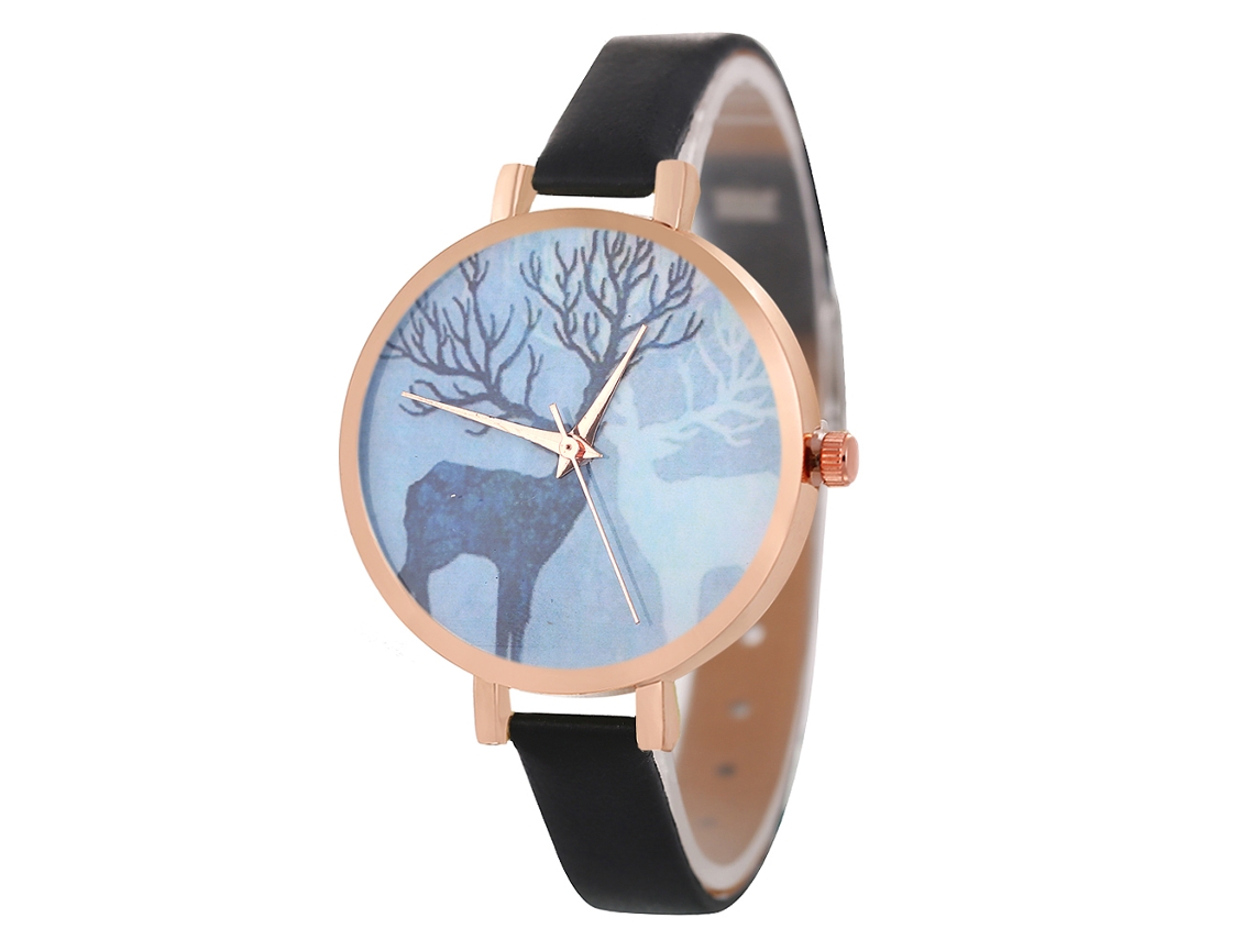 Reloj De Pulsera Analógico De Aleación Con Movimiento De Cuarzo, Diseño Casual Para Mujer, Color Negro.