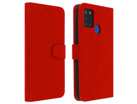 Funda con Soporte Samsung Galaxy A21s AVIZAR FOLIO-CHESTER-RD-A217F Rojo