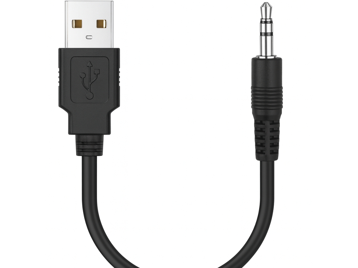 Adaptador USB AM a conector Jack 3.5mm M Sanda SD 7293 Negro