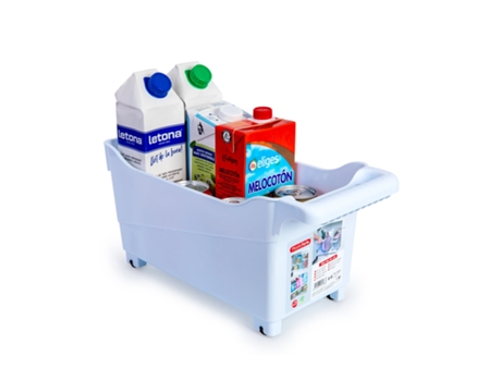 Cesta Organizadora con Ruedas Nº 4 Ideal Bajo Fregadero PLASTIC FORTE (Blanco)