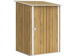 Caseta de jardín metálica de 0,92 m² (100x103x160 cm) con 1 puerta y cerradura para guardar herramientas, color marrón claro, PMM CAPITALI