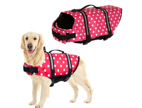 ELKUAIE Chaleco salvavidas para perros, chaleco salvavidas ajustable para perros, salvavidas para mascotas con salvavidas para perros de alta flota...