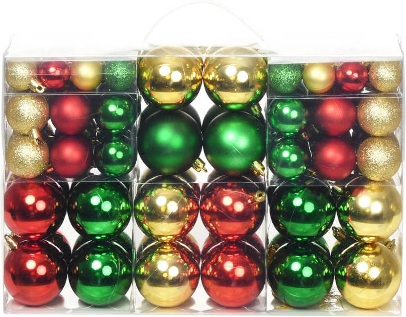 Bolas de Navidad VIDAXL Rojo, Dorado y Verde (100 un - 3/4/6 cm)