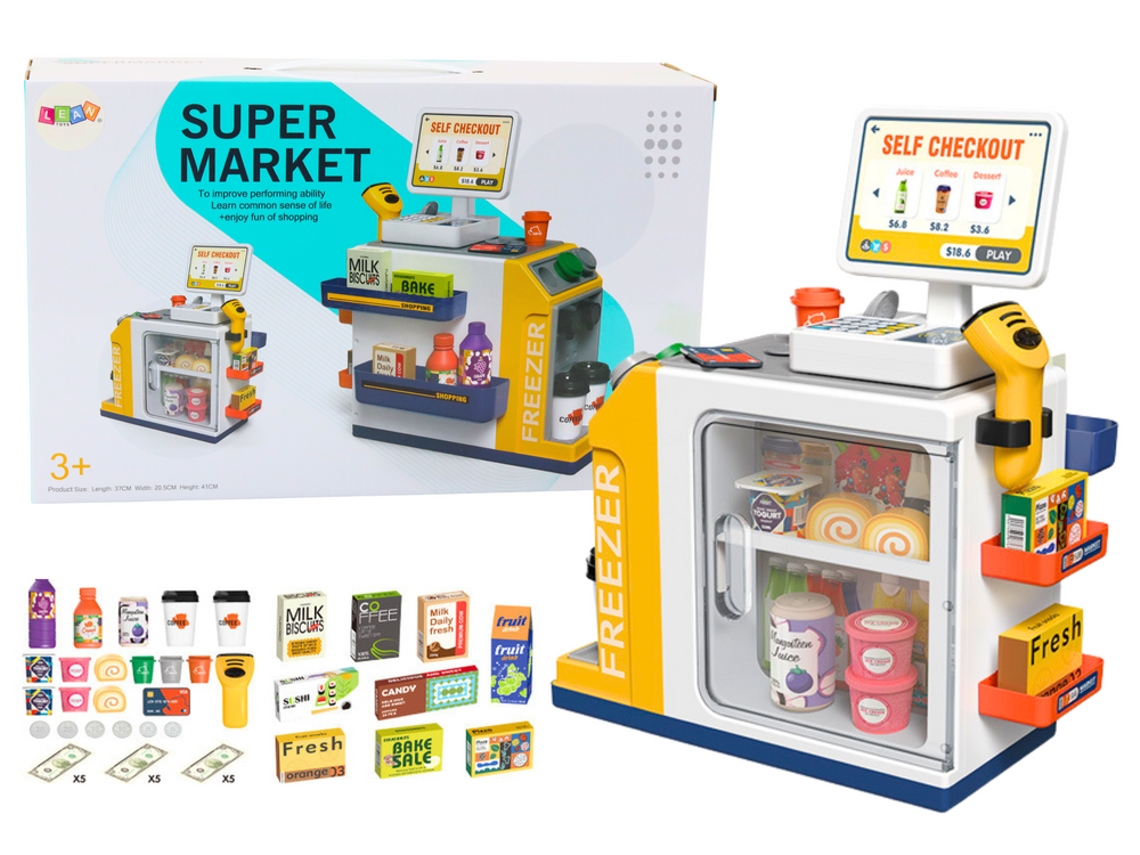 B.active - Caja registradora de supermercado, escáner, conjunto de sonido y luz