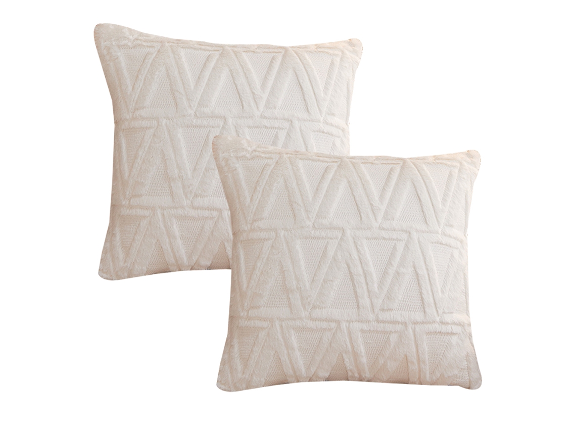 Juego De 2 Fundas De Almohada Decorativas De Felpa Suave, 45 X 45 Cm