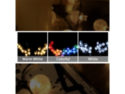 Guirnalda De Luces Led Solares, 30 Bombillas Redondas, Impermeables, Para Jardín/fiestas Al Aire Libre.