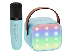 Máquina de karaoke portátil SSTRWGOOD para niños con micrófono inalámbrico en azul cielo