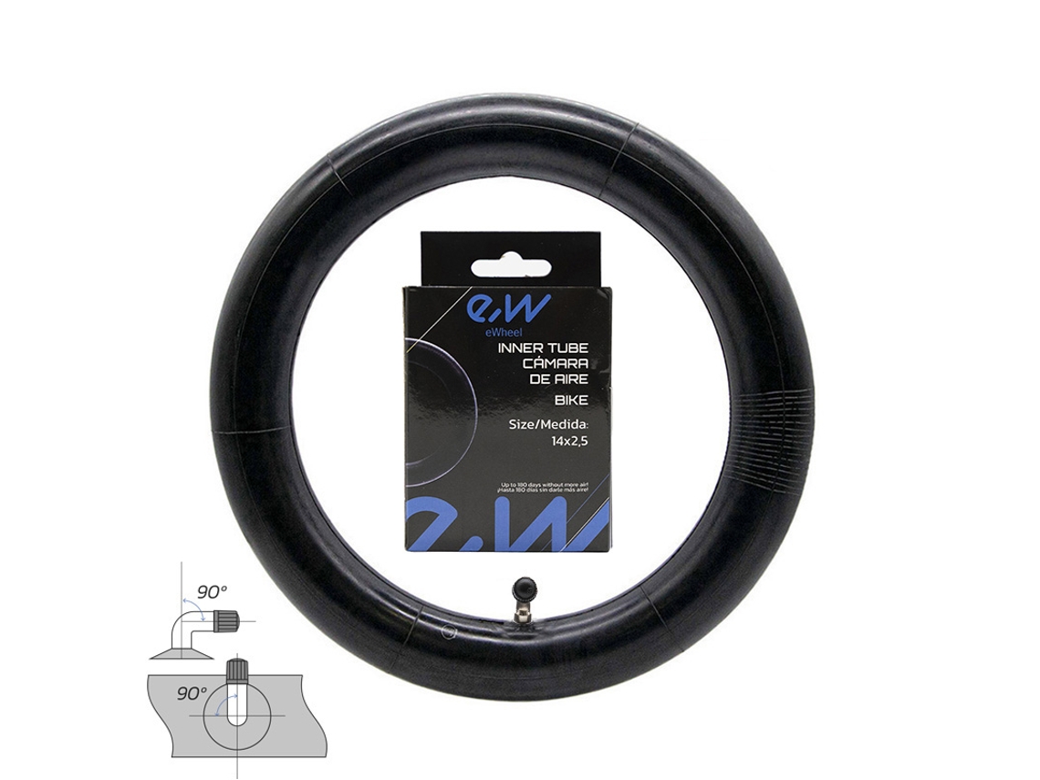 Cámara de aire 14x2.5 Válvula curva 90ºx90º EWHEEL