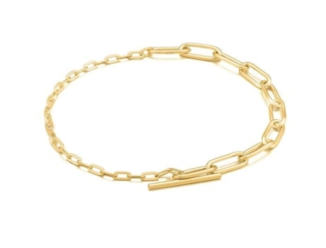 Pulsera Femenina Ania Haie Chain Reaction Oro Plata 925 Bañada en Rodio Oro 14Kt 18 5 Cm