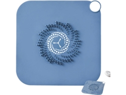 Protector de desagüe de ducha con filtro de pelo, protector de bañera cuadrado grande, silicona Jortmrd (azul)