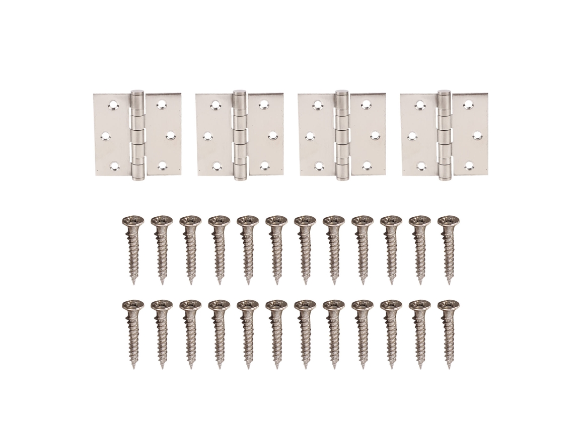 4 mangueras de puerta de acero inoxidable con cojinete cuadrado, 24 tornillos