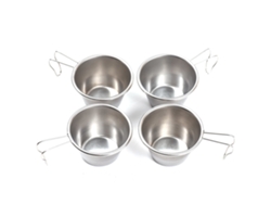 Juego De 4 Tazas Sierra De Acero Inoxidable 304 Con Asa Plegable De 30/70 Ml Para Viajes, Camping, Café Y Té Al Aire Libre.