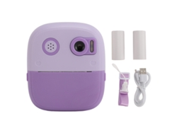 Cámara Instantánea Para Niños, Pantalla Hd Ips De 2,4 Pulgadas 1080p, Doble Lente, Impresión Automática, Juguete Morado