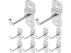 Ganchos De Almacenamiento De Tablero Perforado De Metal De 5 Cm Con 12 Agujeros Cuadrados Para Organizar Herramientas Y