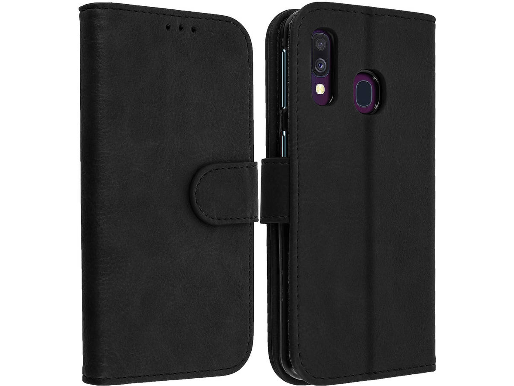Funda Samsung Galaxy A40 AVIZAR Wallet Negro